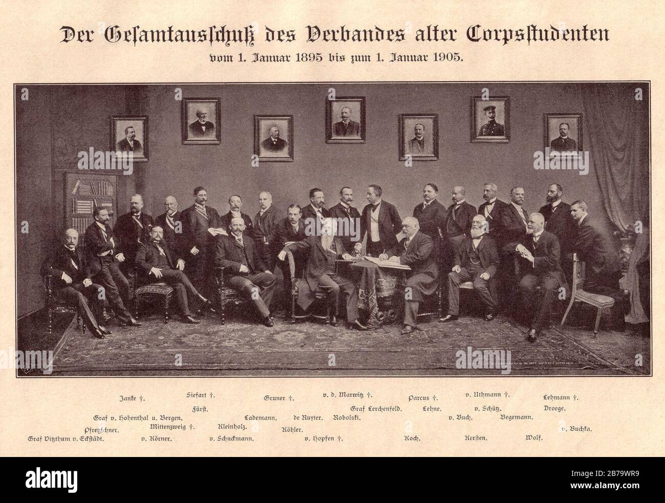 Gesamtausschusss Des Verbandes Alter Corpsstudenten 1895-1905. Banque D'Images