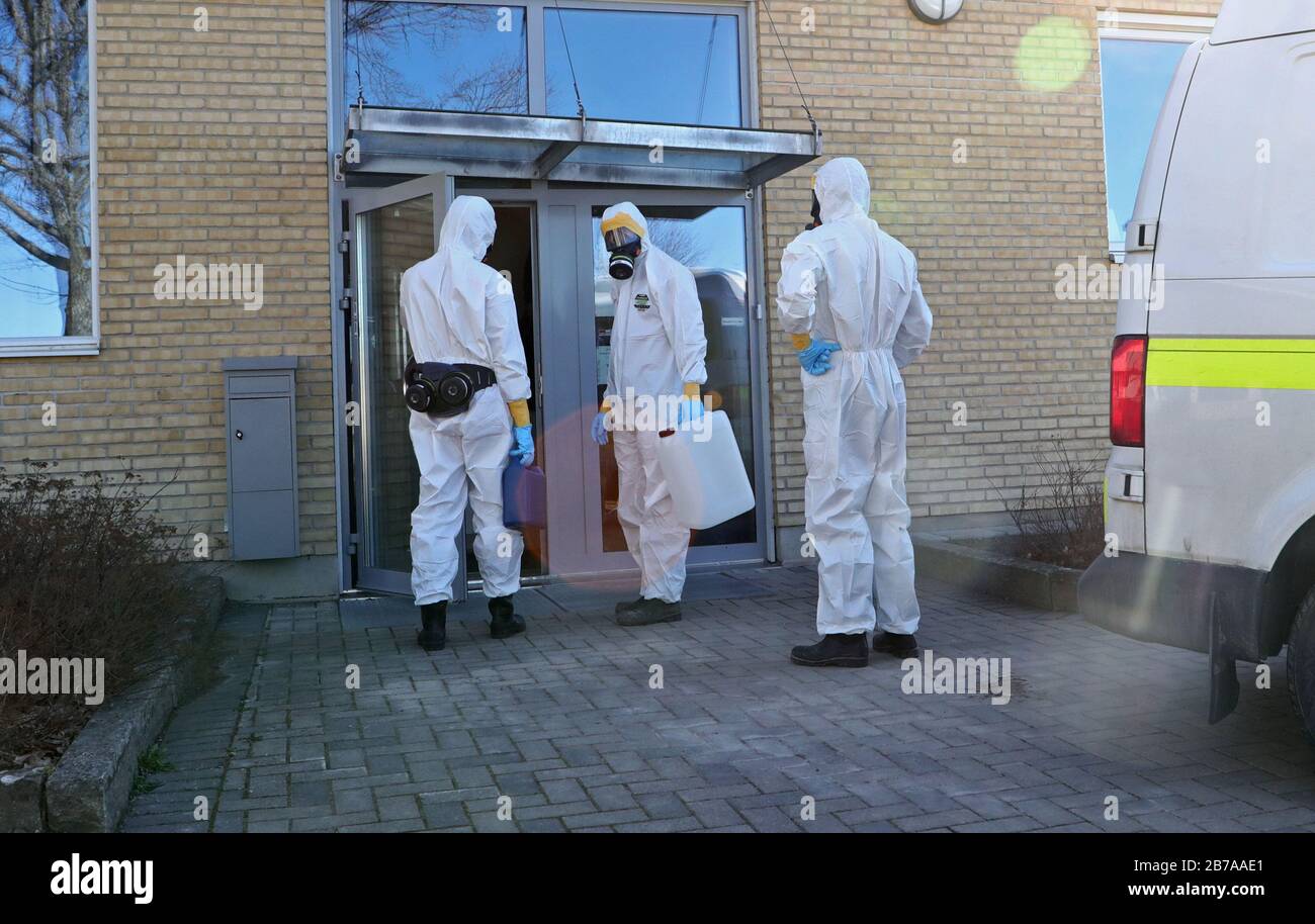 Linkoping, Suède 20200314 une école de Linköping, Suède, qui a été nettoyée par le personnel de nettoyage depuis qu'un cas du virus corona (covid-19) a été découvert vendredi. Photo Jeppe Gustafsson Banque D'Images