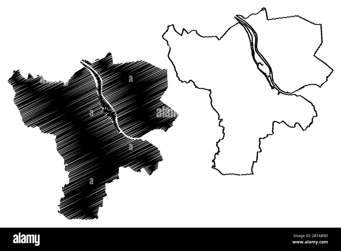 Jelgava City (République de Lettonie, divisions administratives de Lettonie, villes républicaines) illustration vectorielle, esquisse de griffonnage carte de Jelgava Illustration de Vecteur