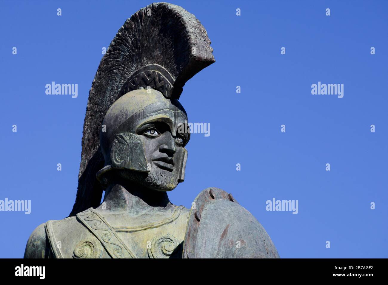 La statue du roi Léonidas à Sparta Grèce Banque D'Images