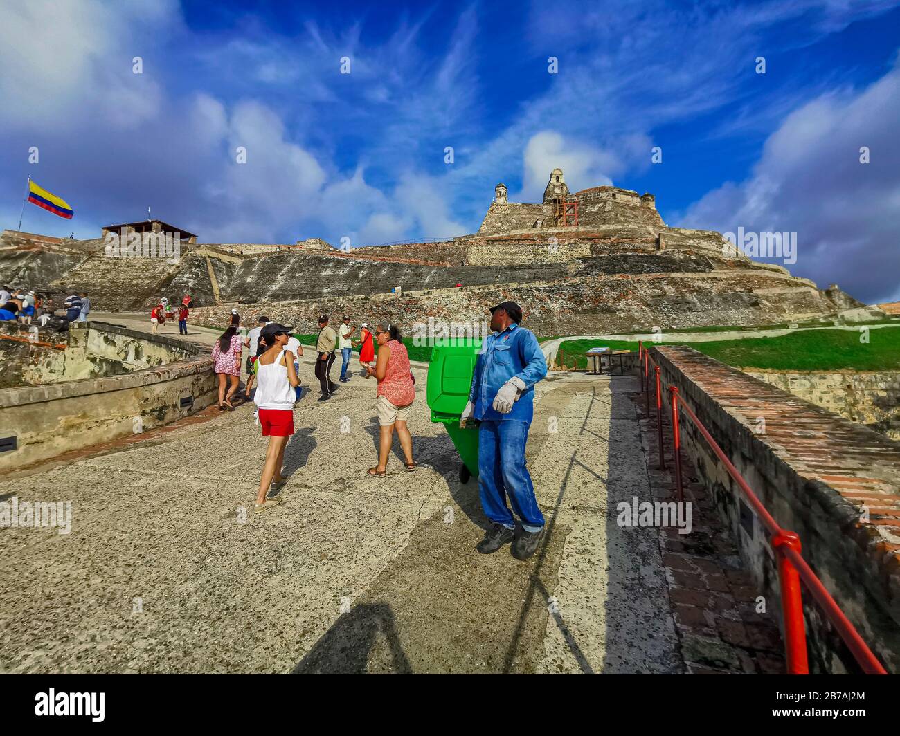 Carthagène, COLOMBIE - 05 NOVEMBRE 2019 : Château Castillo de San Felipe de Barajas à Cartagena de Indias, Colombie. Banque D'Images