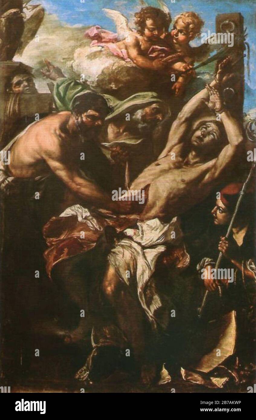Giacinto Brandi, Martirio di sant'Erasmus (1664). Banque D'Images