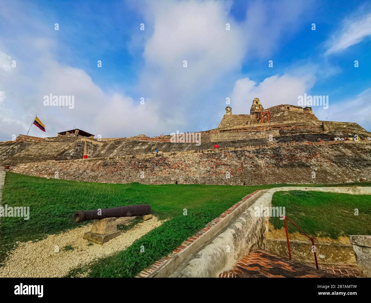 Château du Castillo de San Felipe de Barajas à Cartagena de Indias, Colombie. Banque D'Images
