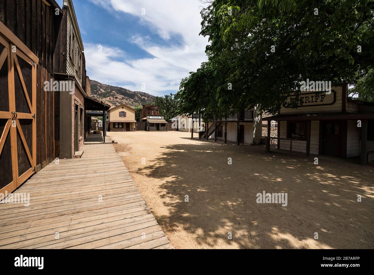 Ville de cinéma historique de l'ouest appartenant au US National Park Service à Paramount Ranch dans les montagnes de Santa Monica. Banque D'Images