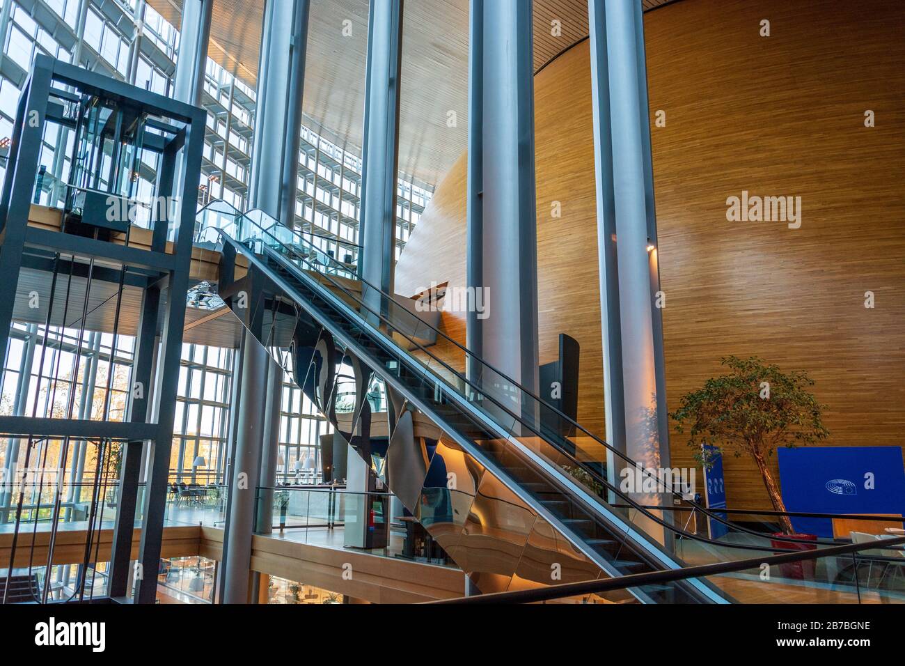 L'intérieur du parlement européen à Strassburg Banque D'Images