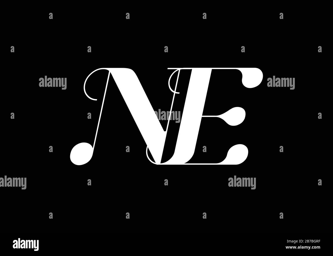 N E, ne lettre initiale logo modèle vectoriel de conception, symbole d'alphabet graphique pour l'identité d'entreprise Illustration de Vecteur