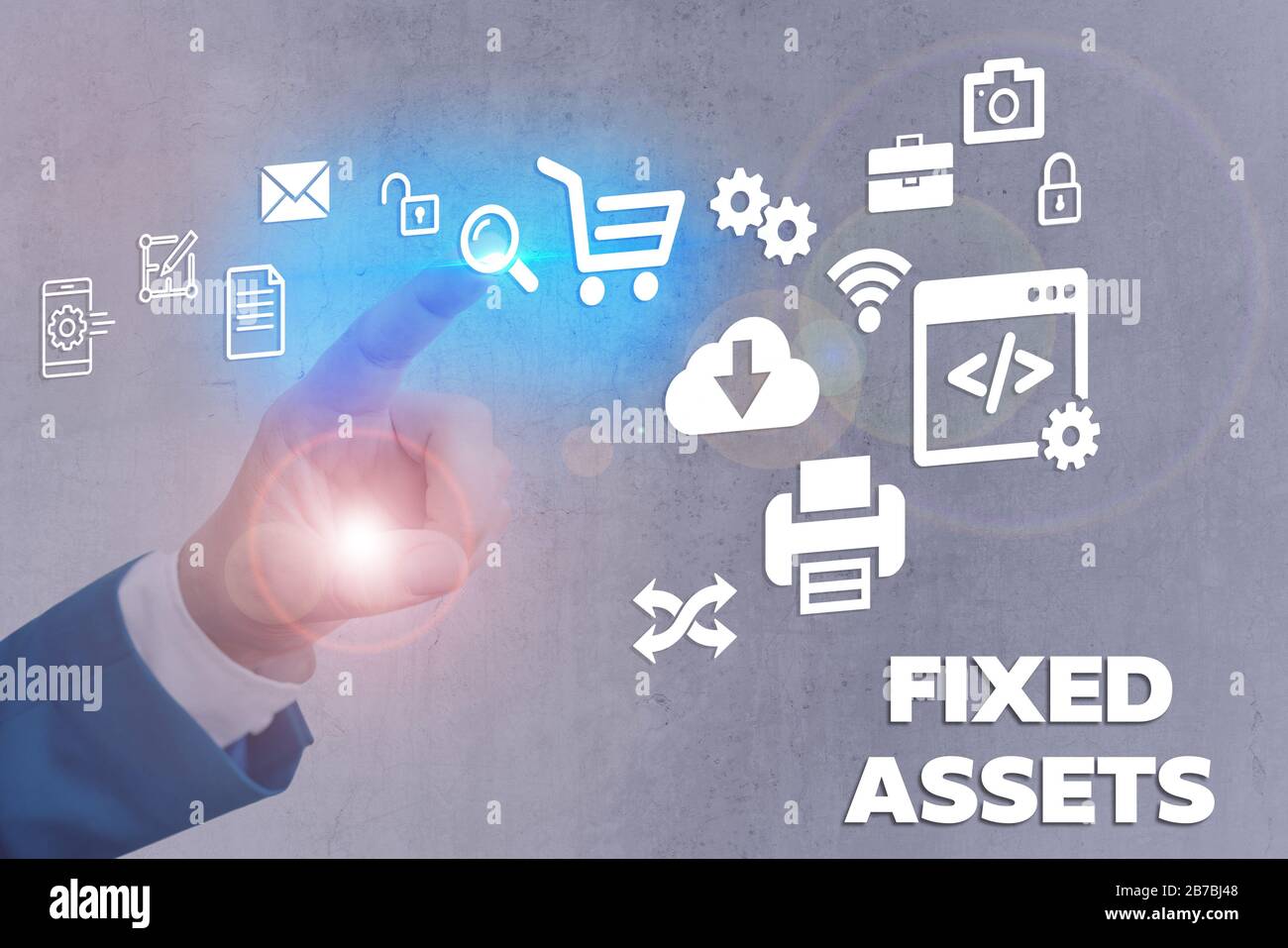 Signe texte indiquant les immobilisations. Photo d'entreprise texte à long terme pièce tangible de propriété ou d'équipement une entreprise possède Banque D'Images