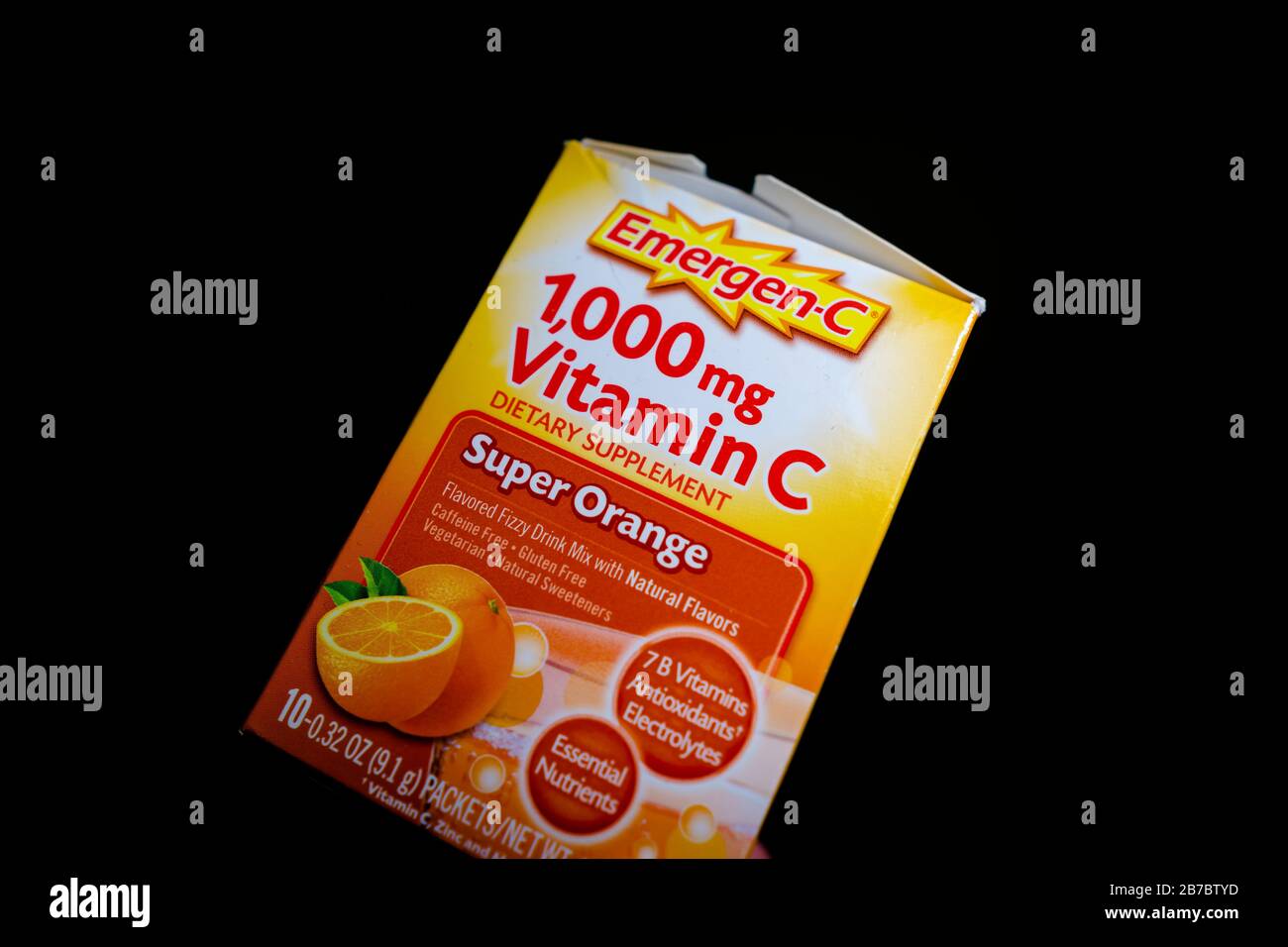 Cambridge ma USA - 14 mars 2020 - supplément alimentaire Emergen-C Vitamine C. Banque D'Images