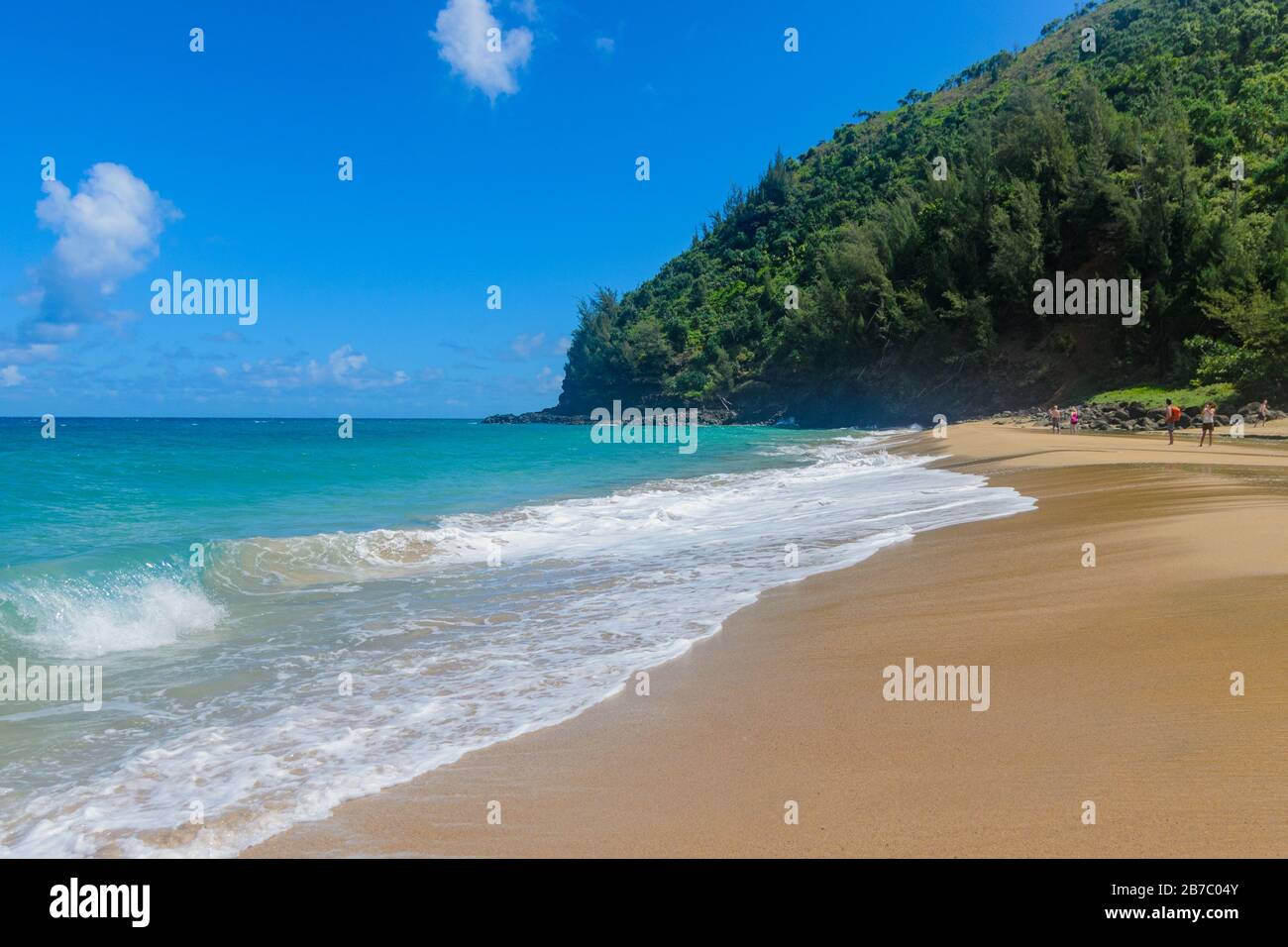 Belle plage d'Anahola à Kauai à Hawaï aux Etats-Unis Banque D'Images