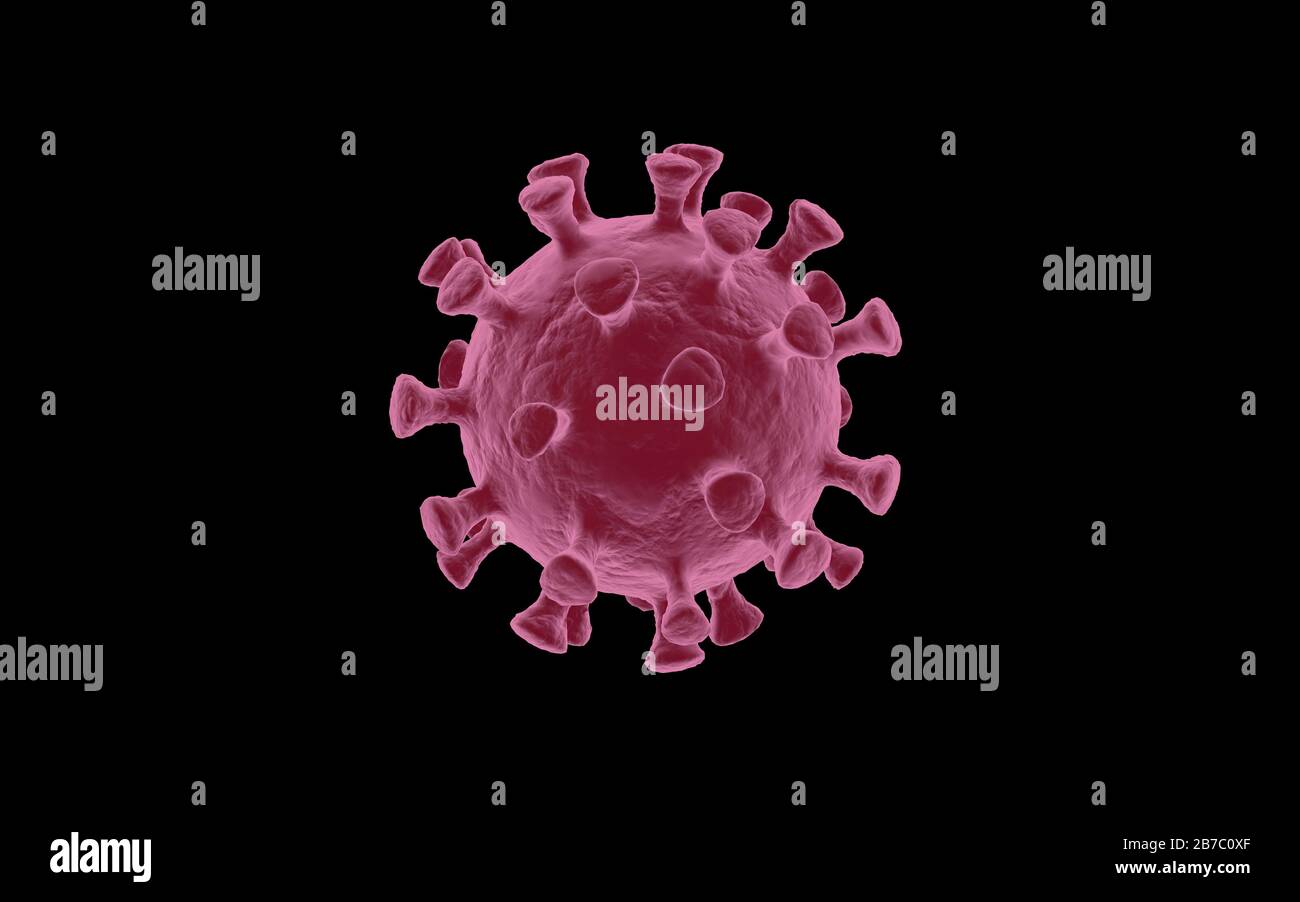 Le rendu tridimensionnel de la maladie respiratoire aiguë du virus corona de 2019-nCoV a été découvert pour la première fois en janvier 2020 dans la ville chinoise de Wuhan. COVID-19 Banque D'Images