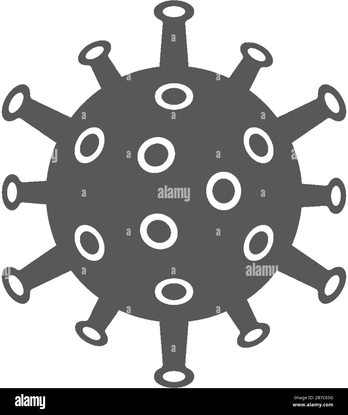 Icône vectorielle monochrome plate de coronavirus. Nouveau coronavirus 2019-nCoV. Illustration de Vecteur
