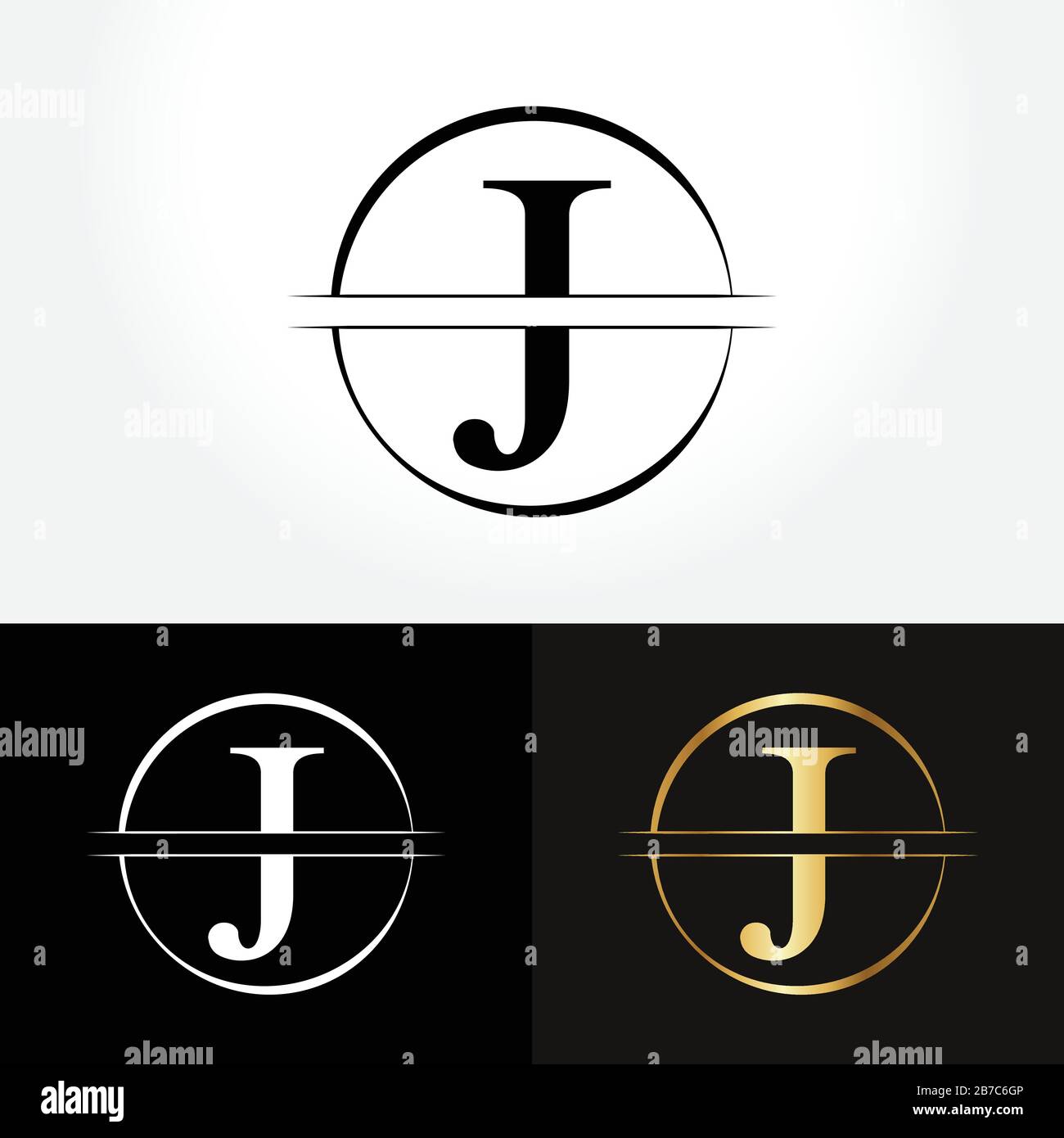 Modèle Vectoriel Commercial Initial Circle Lettre J Logo Design. Creative Abstract Lettre J Logo Vector Illustration de Vecteur