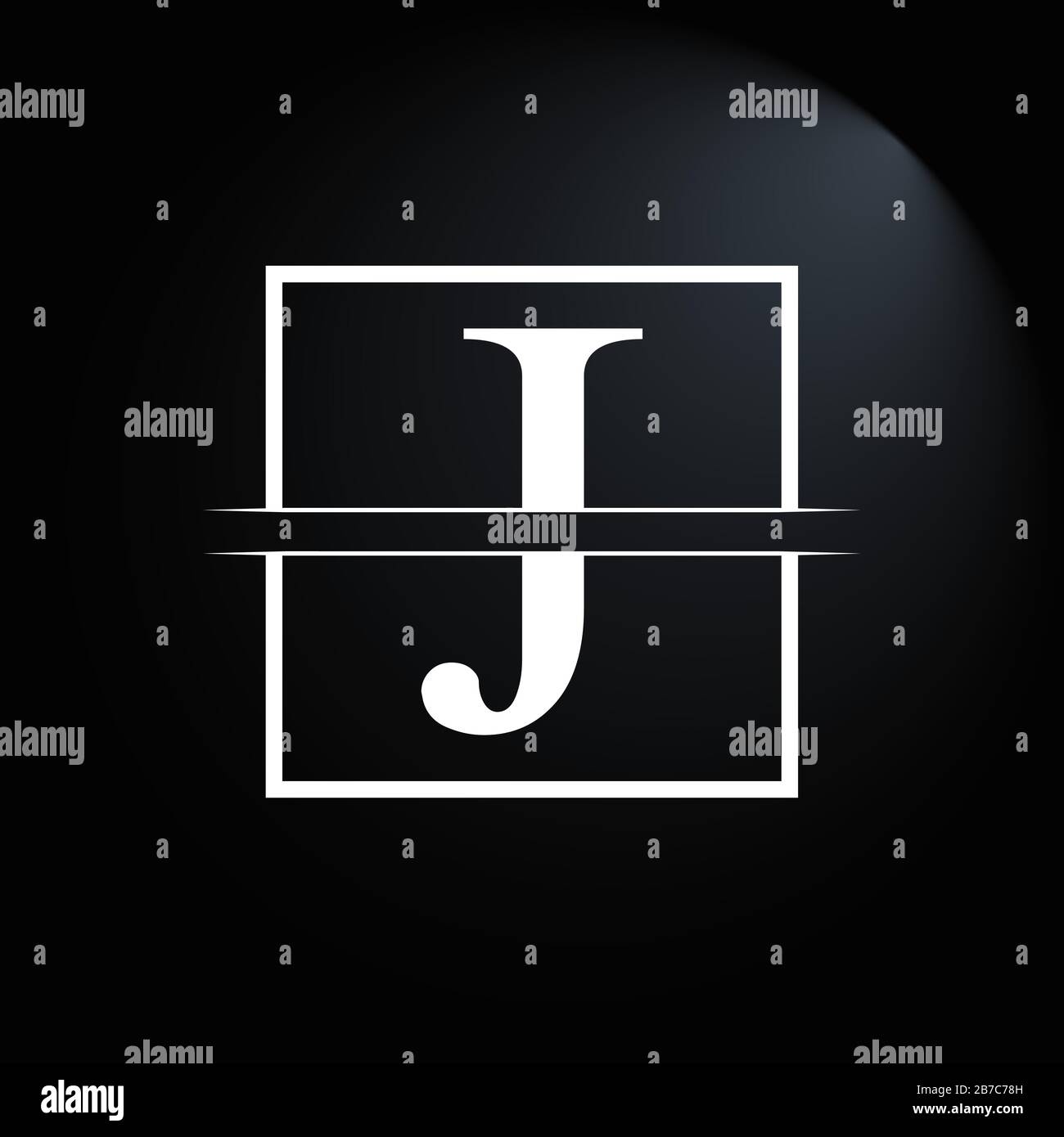 Modèle Vectoriel Commercial Initial Square Lettre J Logo Design. Lettre Créative J Logo Vectoriel Illustration de Vecteur