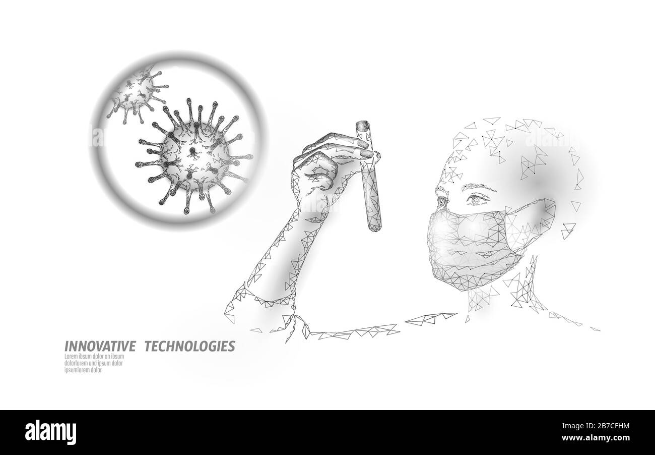 Les femmes médecins scientifiques tiennent un tube à essai. Vaccin de protection contre les virus du masque médical de sécurité. Développement d'un traitement contre la pneumonie à coronavirus pandémique. Santé Illustration de Vecteur