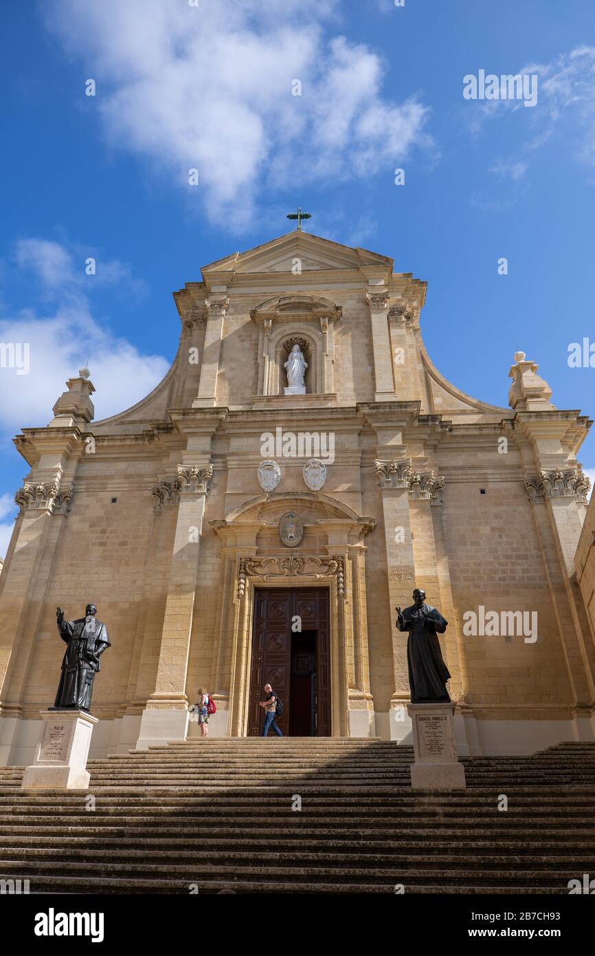 Cathédrale de l'Assomption de la Sainte Vierge Marie dans le ciel à Cittadella de Victoria à Gozo, Malte Banque D'Images