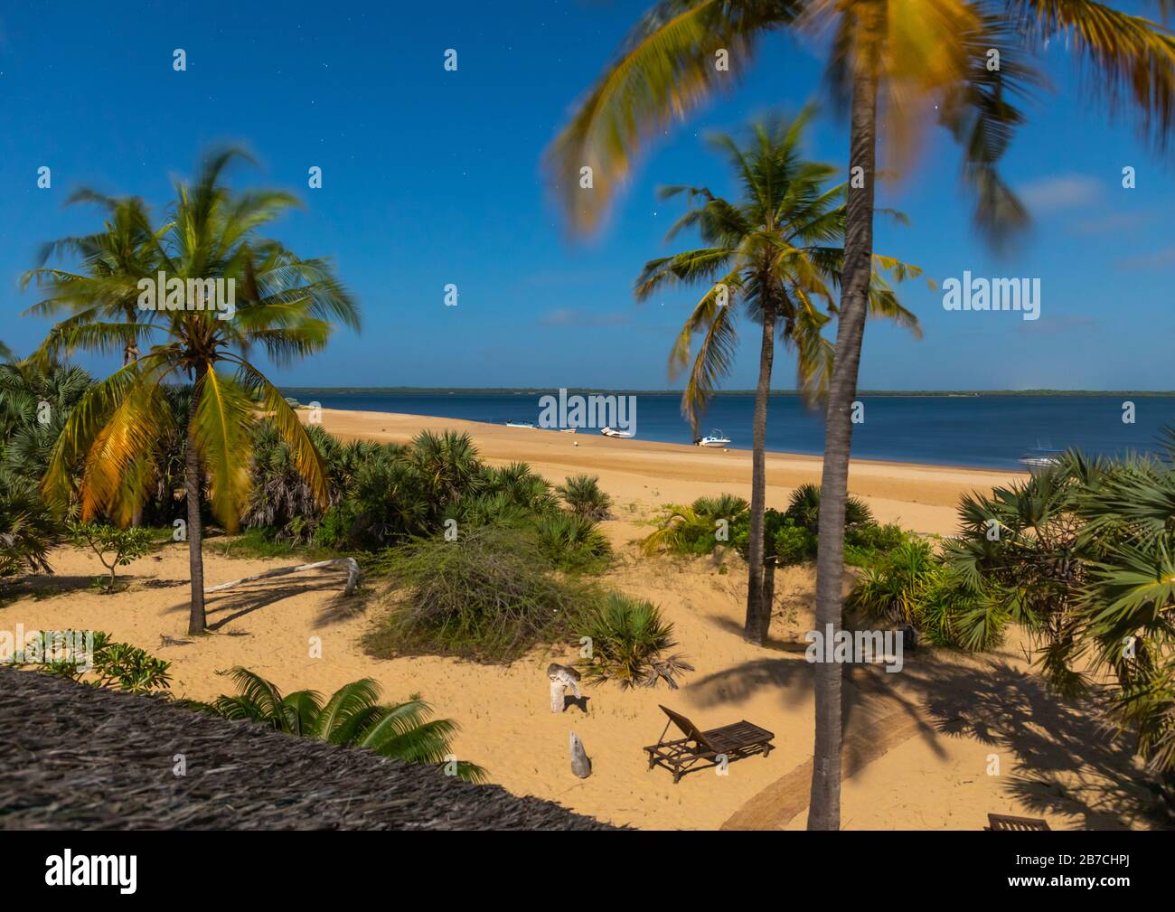Maison de Jahazi sur la plage en lune, Kizingoni, Lamu, Kenya Banque D'Images