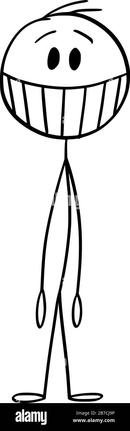 National Rire Day Vector Caricature bâton figure dessin illustration conceptuelle de l'homme souriant. Illustration de Vecteur