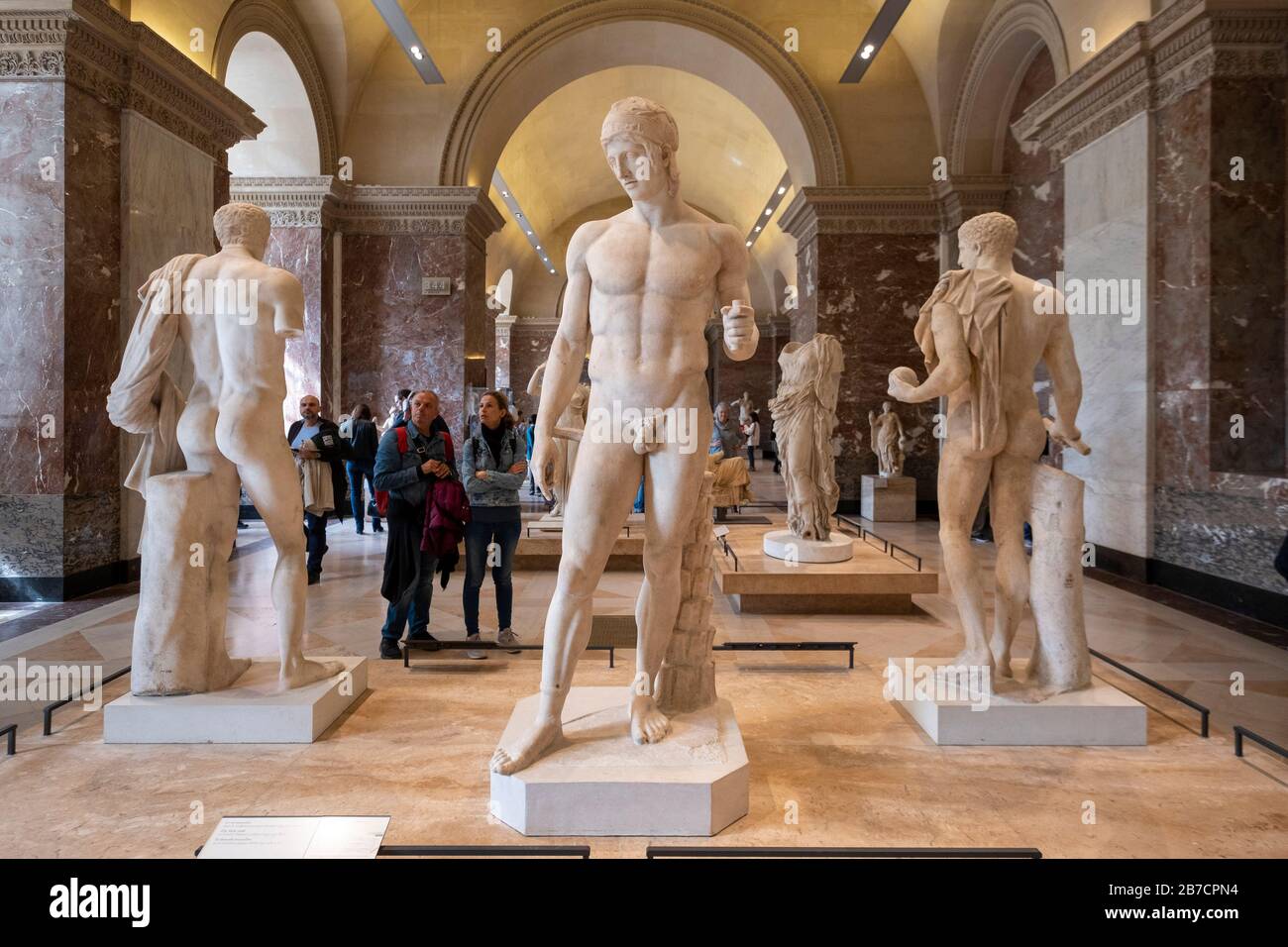 Sculptures en marbre au Musée du Louvre à Paris, France, Europe Banque D'Images