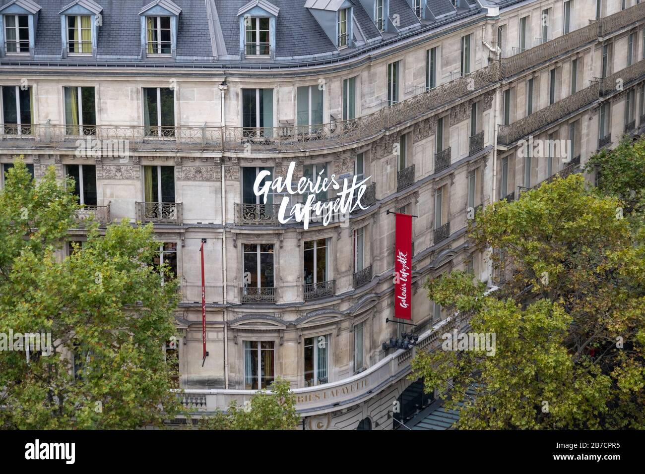 Vue extérieure du bâtiment Galeries Lafayette à Paris, France, Europe Banque D'Images