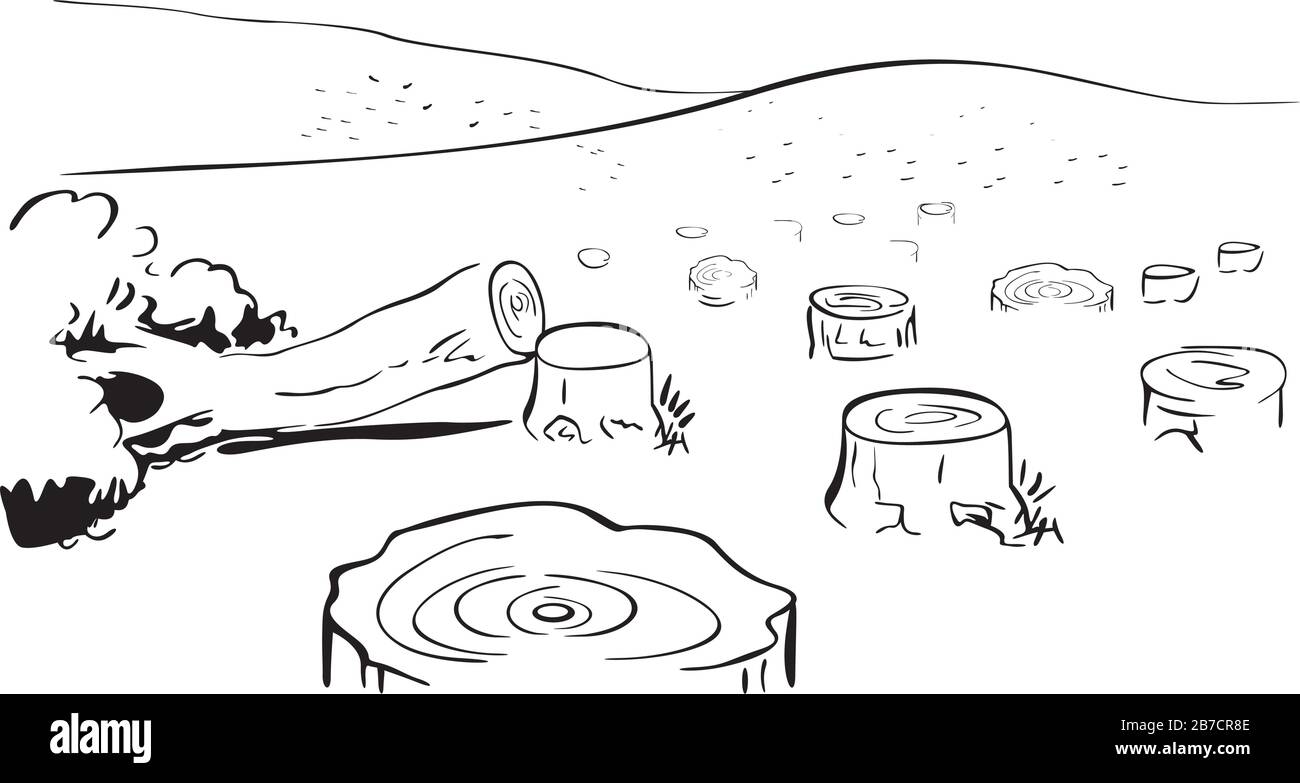 arbres abattus Illustration de Vecteur