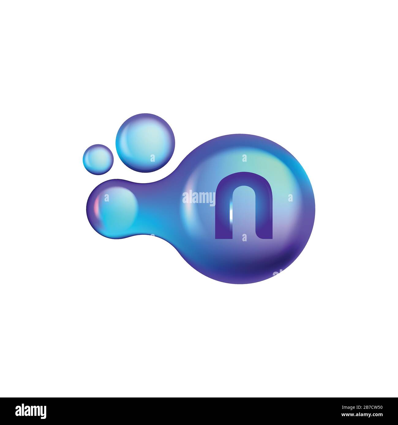 Lettre initiale n avec des points, des idées médicales, de vitamine, de logo de molécule. Logo inspiration. Illustration Du Vecteur De Modèle. Isolé Sur Fond Blanc Illustration de Vecteur