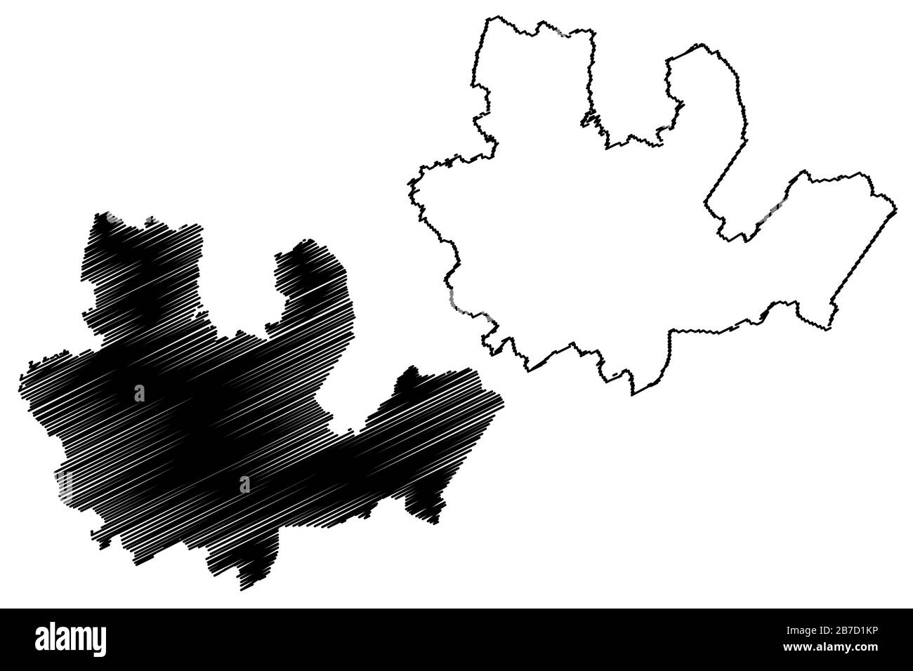 Municipalité de Madona (République de Lettonie, divisions administratives de Lettonie, municipalités et leurs unités territoriales) illustration vectorielle de carte, scri Illustration de Vecteur