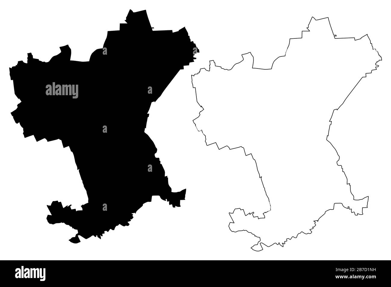 Salzgitter City (République fédérale d'Allemagne, Basse-Saxe) illustration vectorielle de carte, esquisse de gribble carte de Salzgitter Illustration de Vecteur
