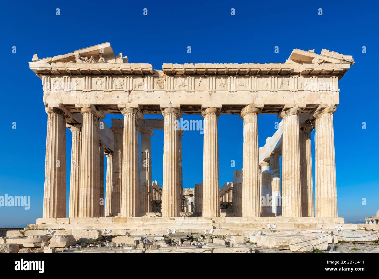 Temple du Parthénon, Acropole d'Athènes, Grèce. Banque D'Images