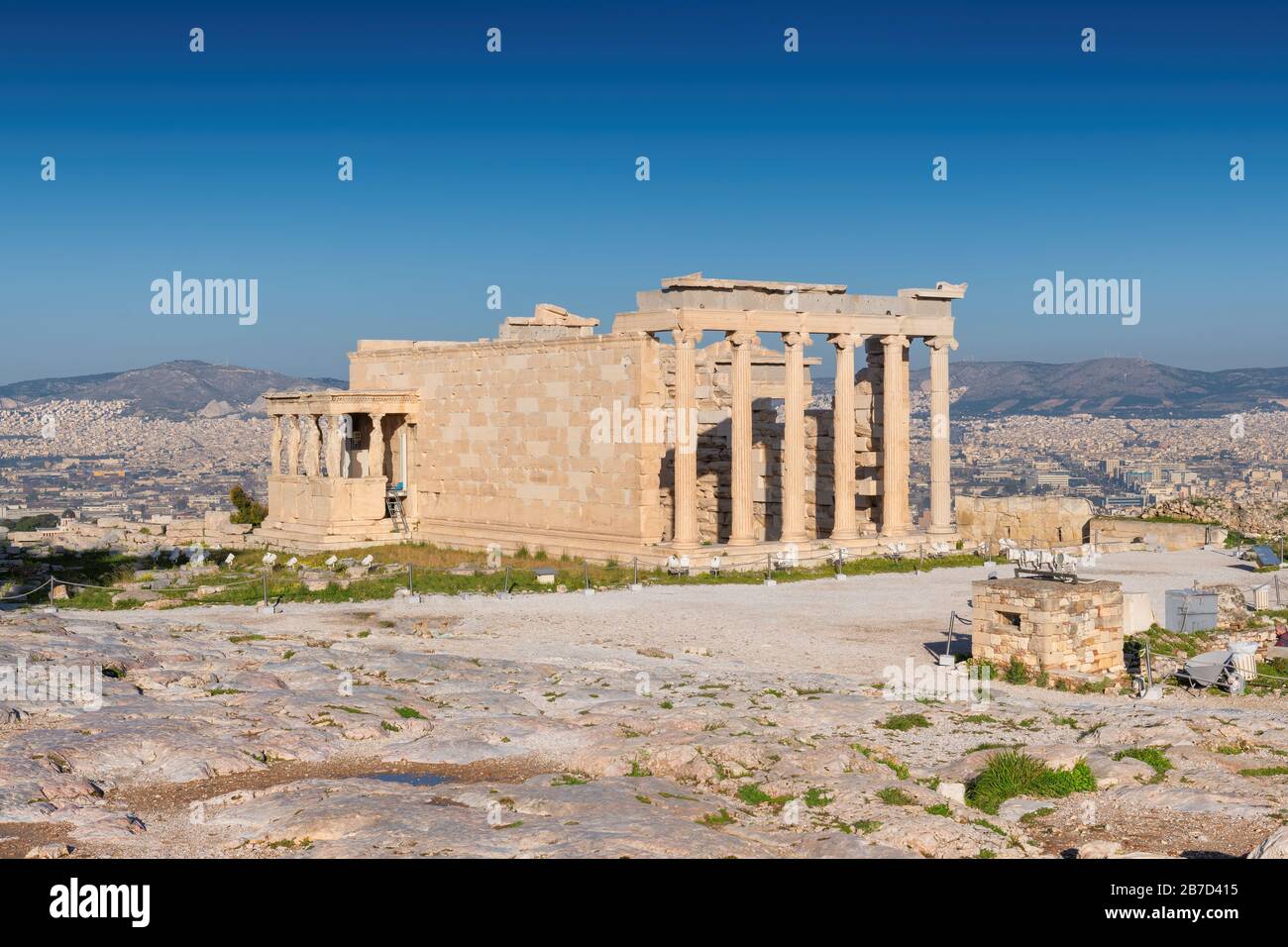 Temple du Parthénon, Acropole d'Athènes, Grèce. Banque D'Images