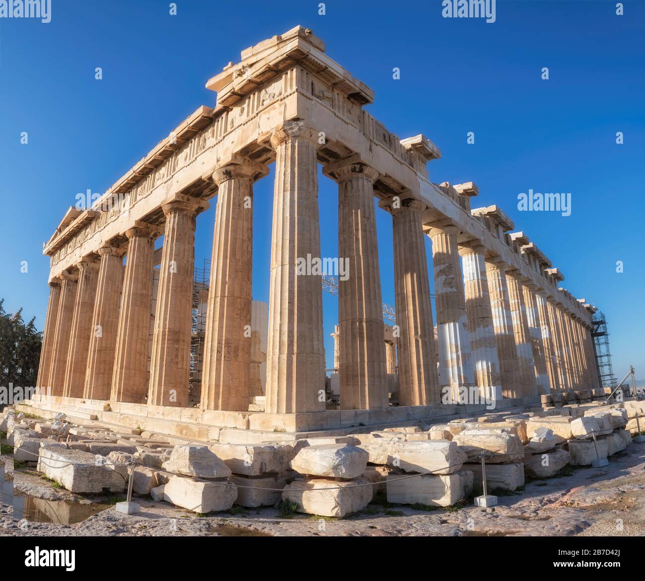 Temple du Parthénon, Acropole d'Athènes, Grèce. Banque D'Images