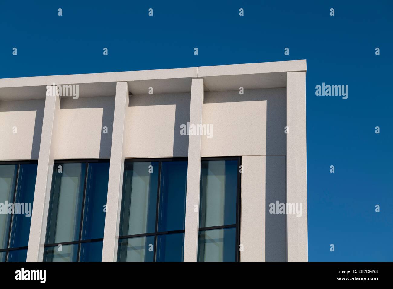 Image abstraite du détail du bâtiment de la bibliothèque Bodo, Norvège. Banque D'Images