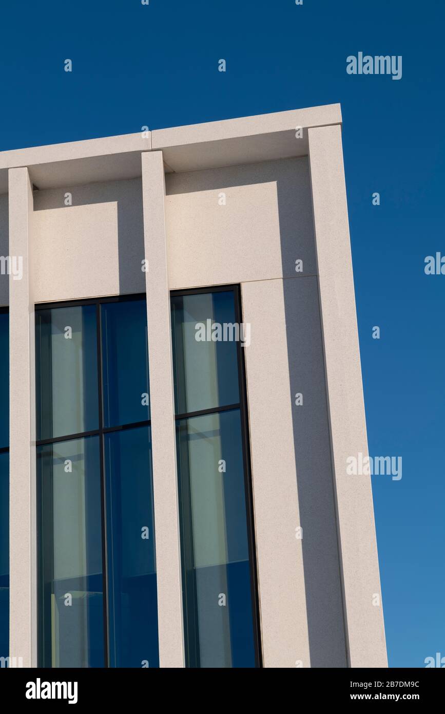 Image abstraite du détail du bâtiment de la bibliothèque Bodo, Norvège. Banque D'Images