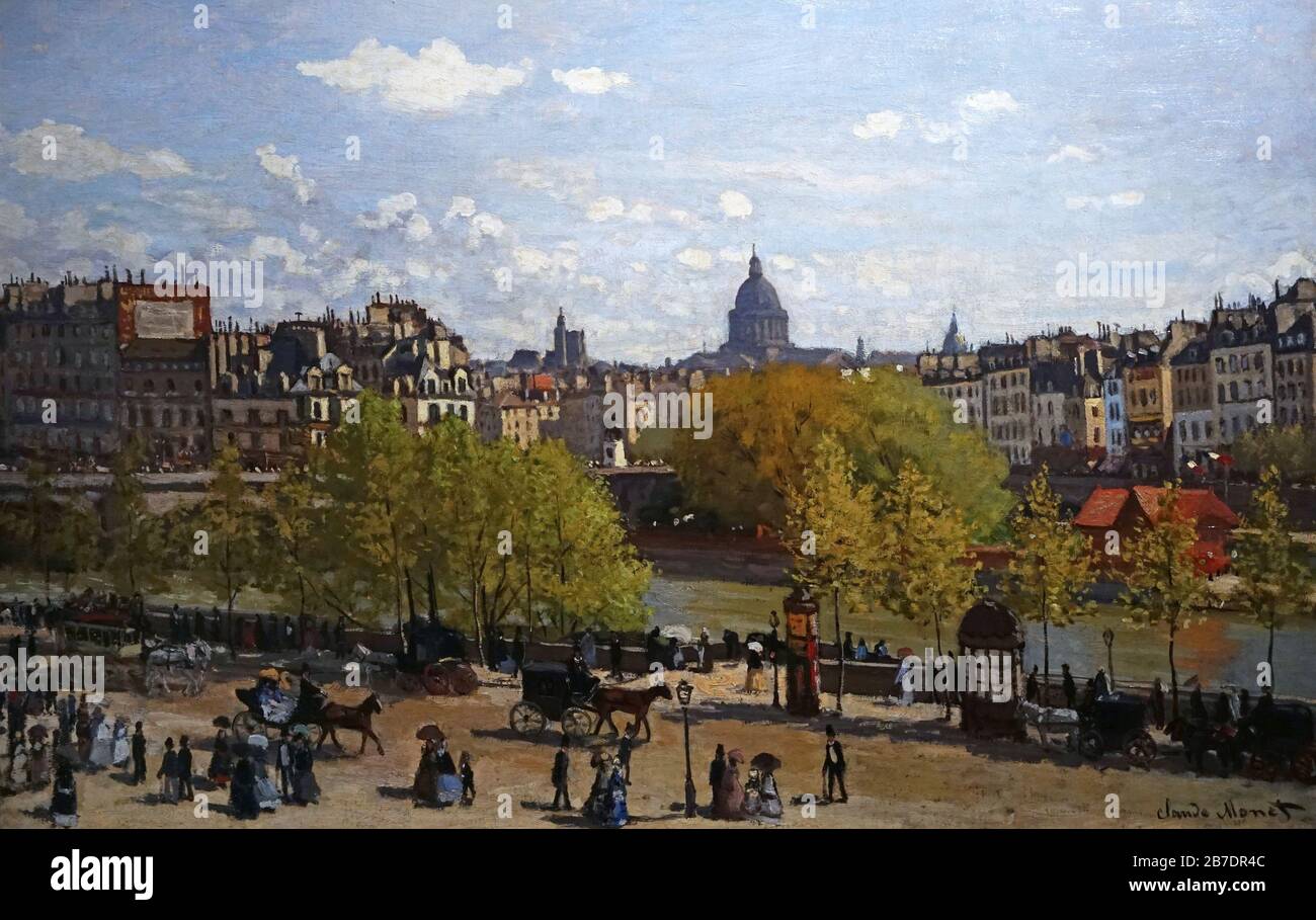 Quai Du Louvre 1867 Par Claude Monet.(1840-1926) Oscar-Claude Monet Banque D'Images