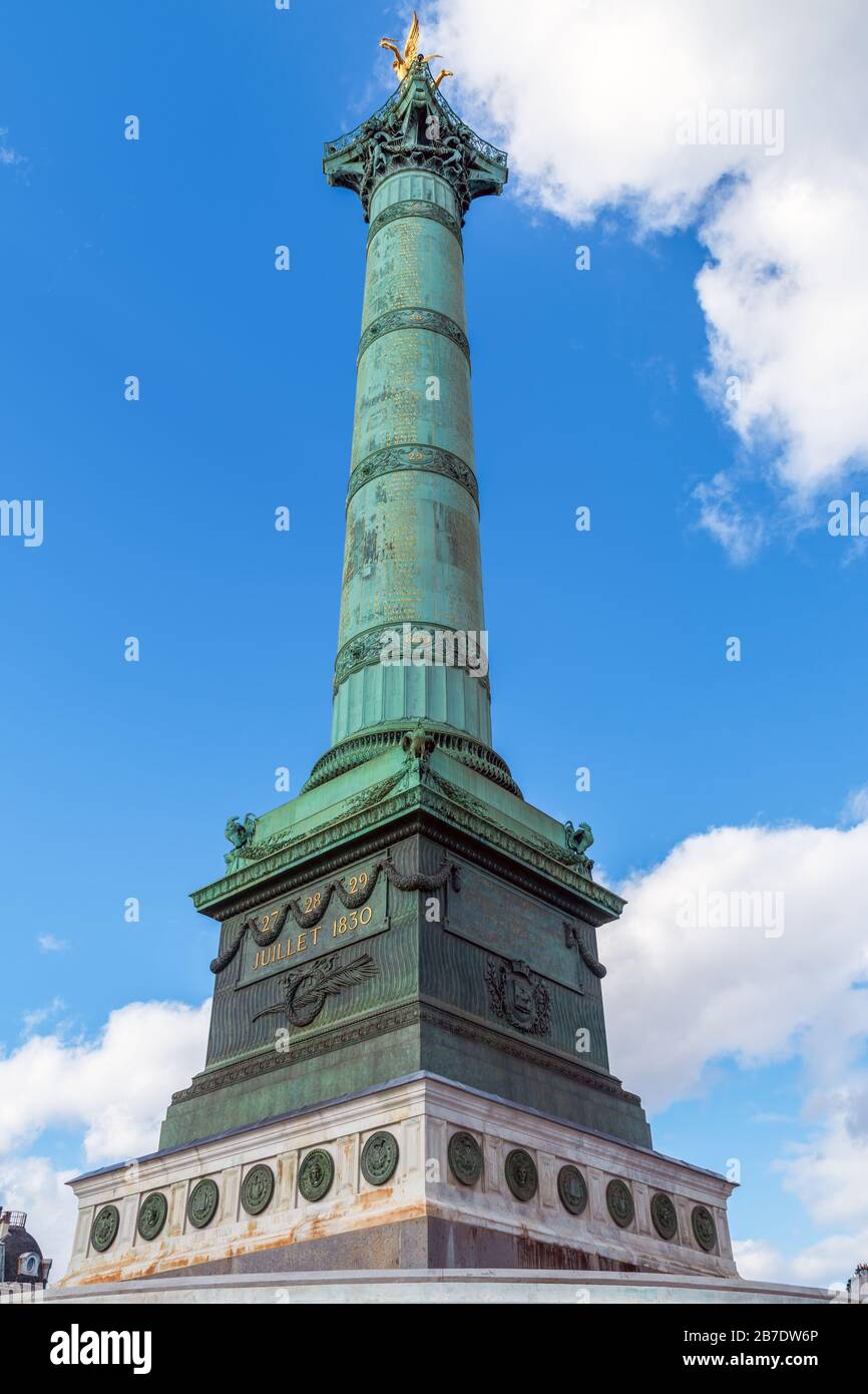 Colonne de juillet à la place de la Bastille à Paris Banque D'Images