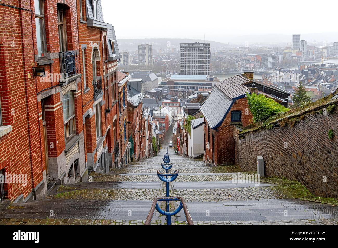 Escaliers célèbres 'Montagne de Bueren' à Liège (Belgique) Banque D'Images