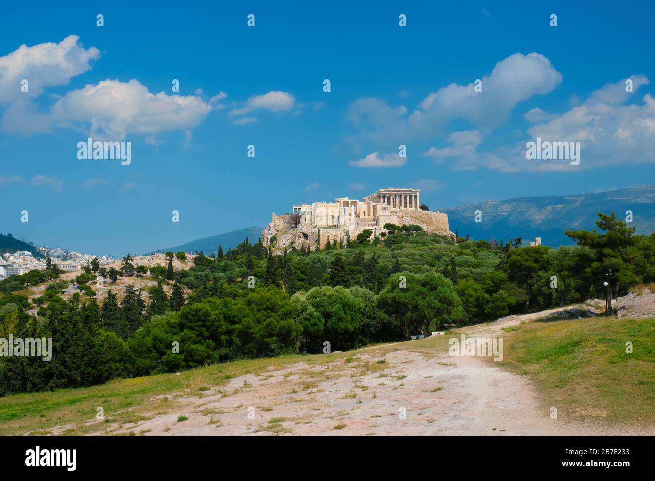 Le temple emblématique du Parthénon à l'Acropole d'Athènes, Grèce Banque D'Images