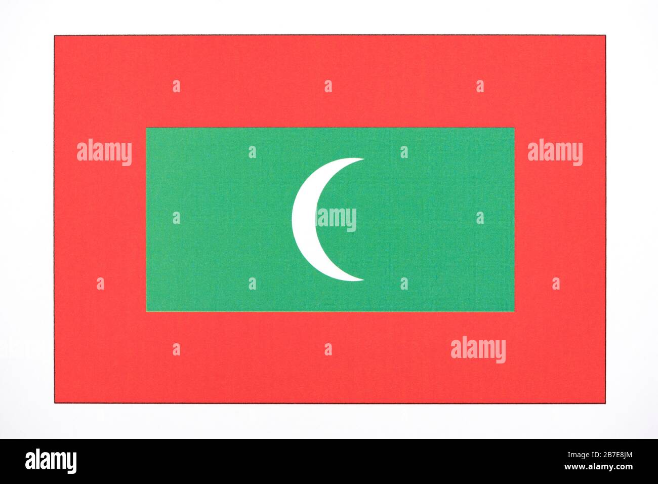 Drapeau national des Maldives. Banque D'Images