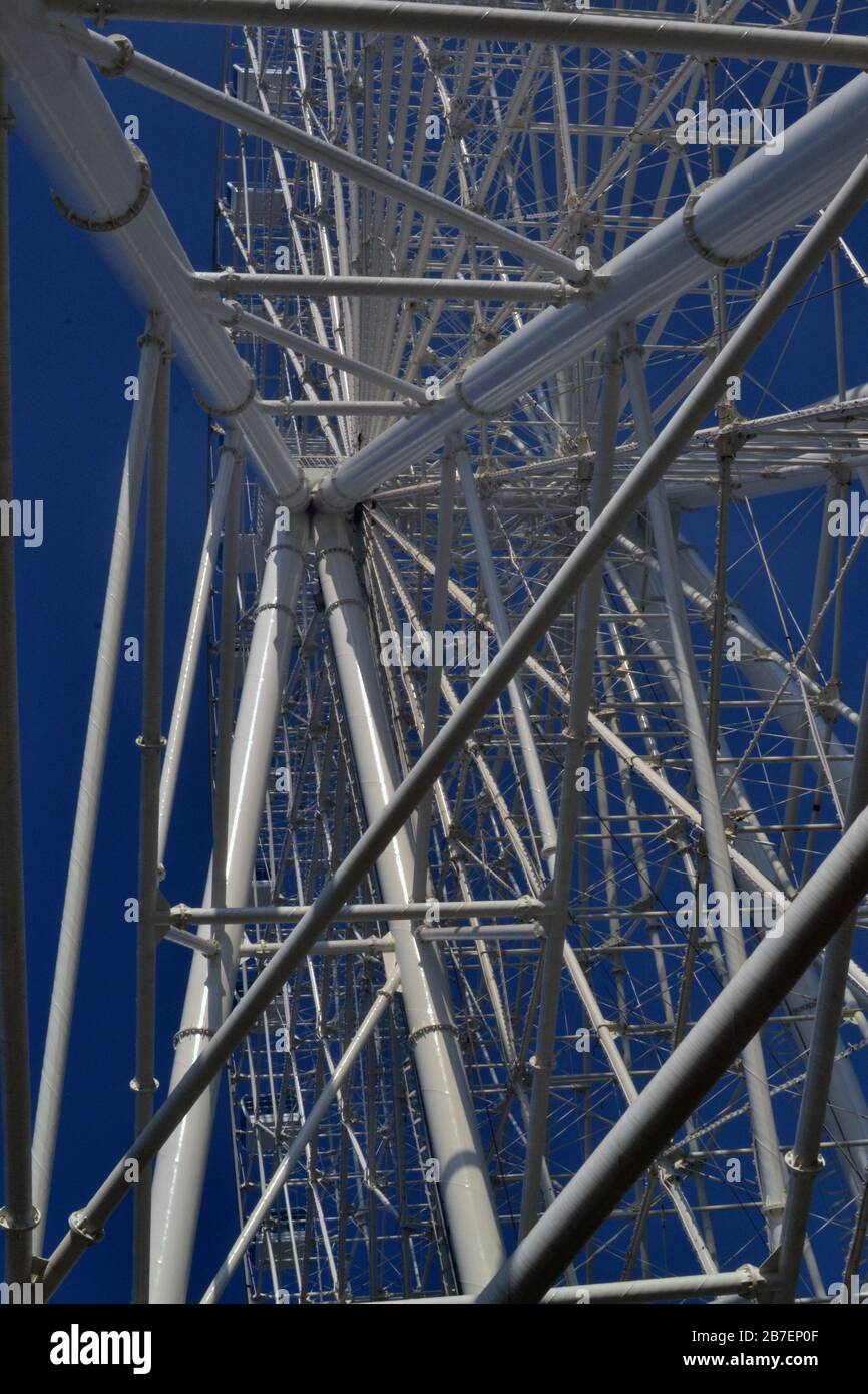 Détail de la roue ferris dans le port de Rio de Janeiro Banque D'Images