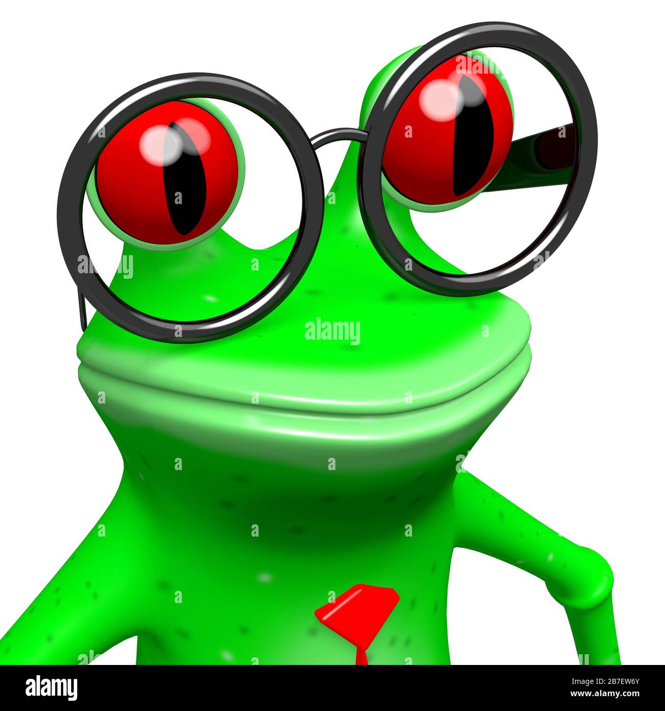 Grenouille à dessin animé en relief avec lunettes - idéale pour les sujets  comme les problèmes d'oeil, les étudiants, le professeur, etc Photo Stock -  Alamy