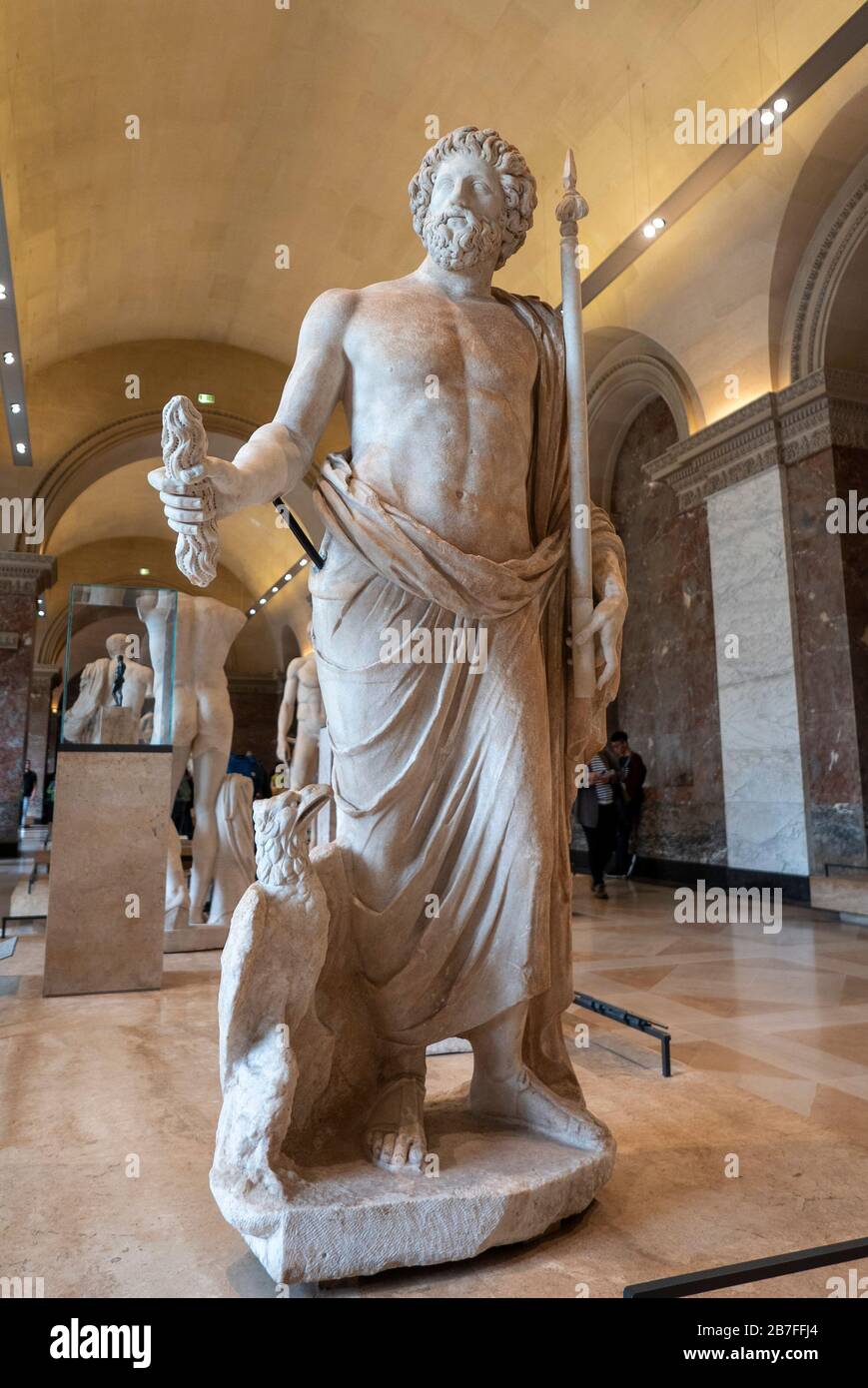 Zeus, dieu des skys et maître de l'Olympe, statue au Musée du Louvre, Paris, France, Europe Banque D'Images