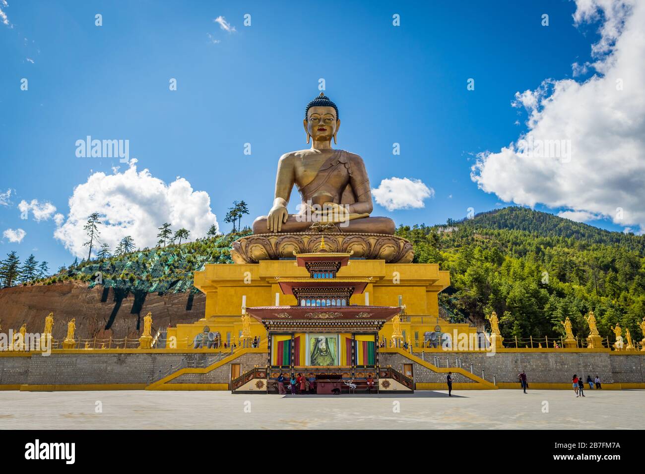 Site de Bouddha Dordenma (Bouddha géant) à flanc de montagne à Thimphu, Bhoutan Banque D'Images