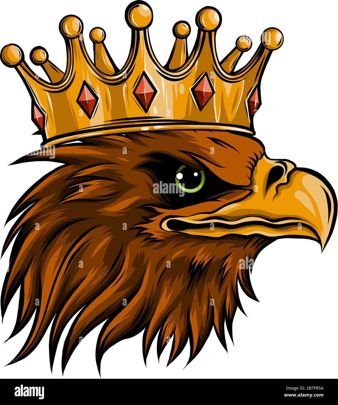 Mascot couronné avec American Eagle vector illustration. Illustration de Vecteur