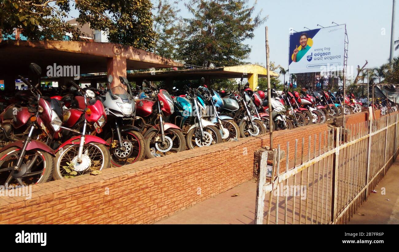 Stationnement à vélo au stand près de la gare en date du 22 février 2020 Bhubaneswar Odisha Inde Banque D'Images