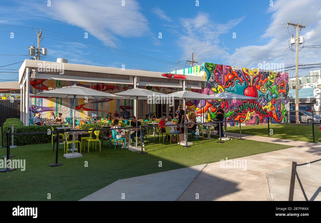 The Wynwood Kitchen and Bar, Wynwood Walls, Miami, Floride, États-Unis. Banque D'Images