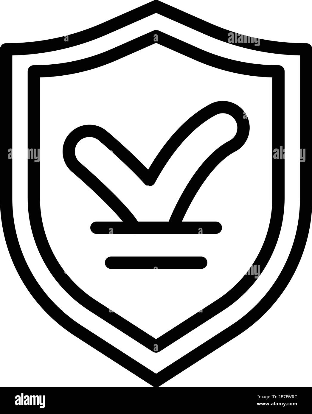 Icône d'audit de protection protégée, style de contour Illustration de Vecteur
