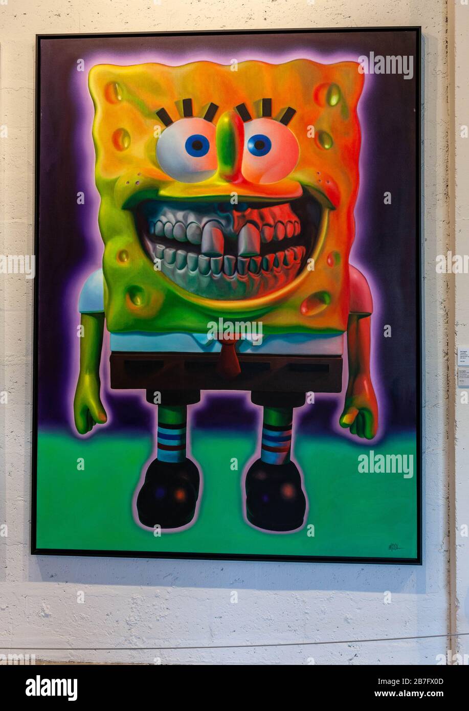 Une affiche du personnage de dessin animé SpongeBob SquarePants Banque D'Images