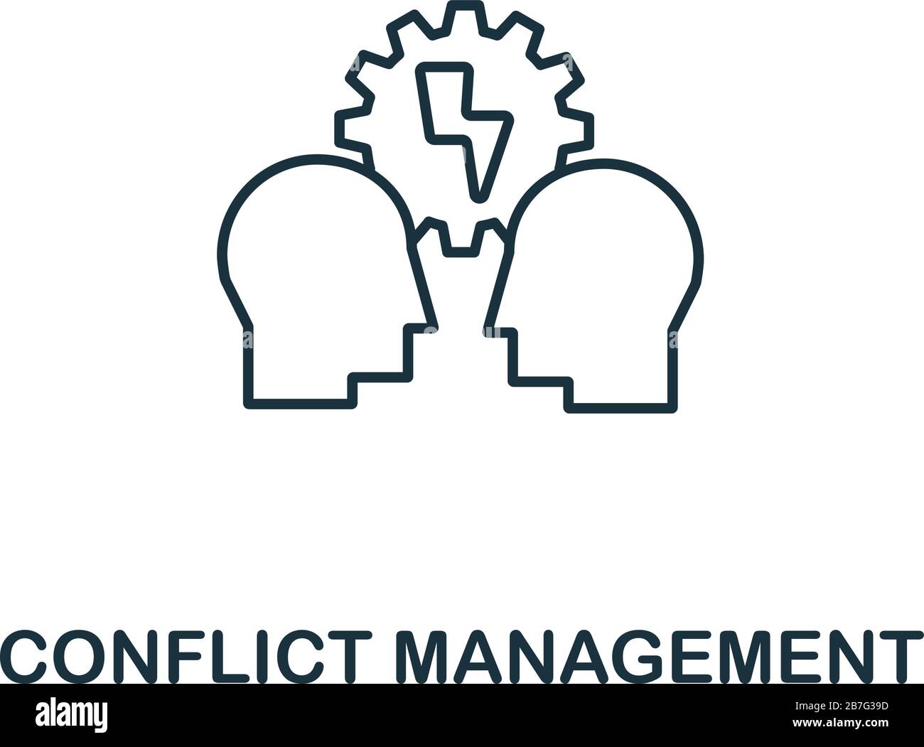 Icône gestion des conflits de la collecte des compétences de vie. Icône ...