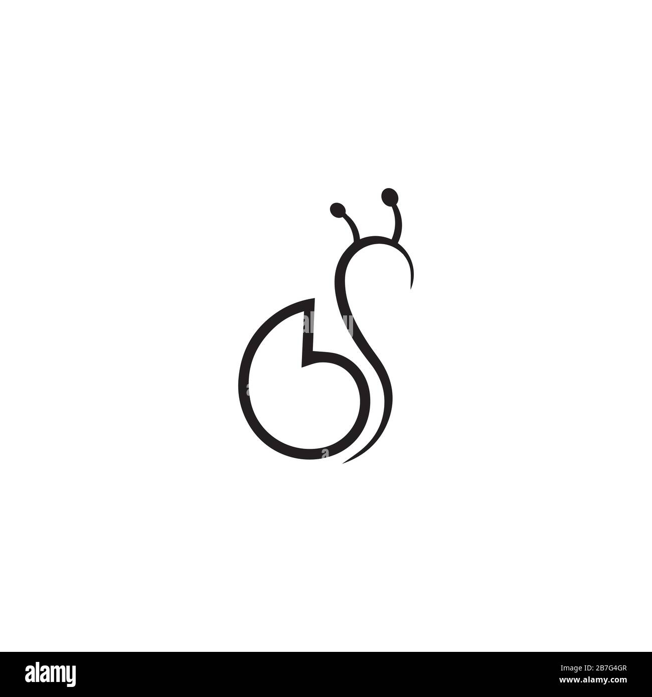 Modèle de conception vectoriel de logo d'escargot Illustration de Vecteur