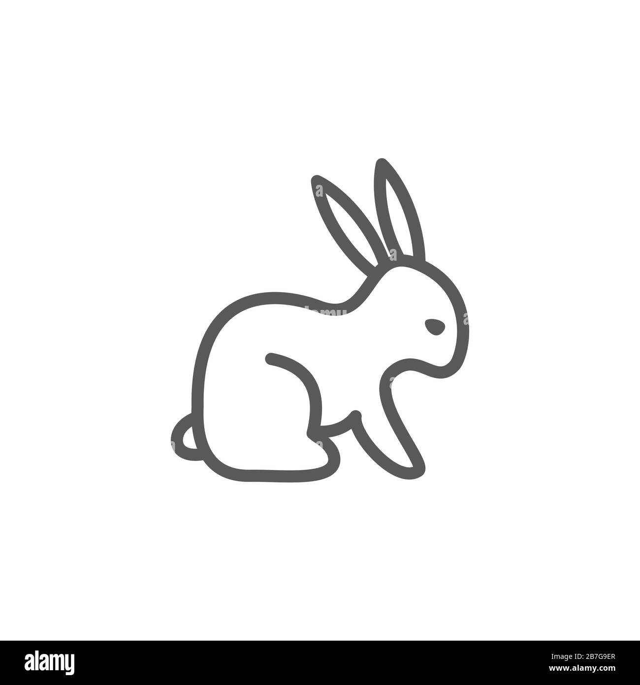 Icône de ligne de lapin sur fond blanc Illustration de Vecteur