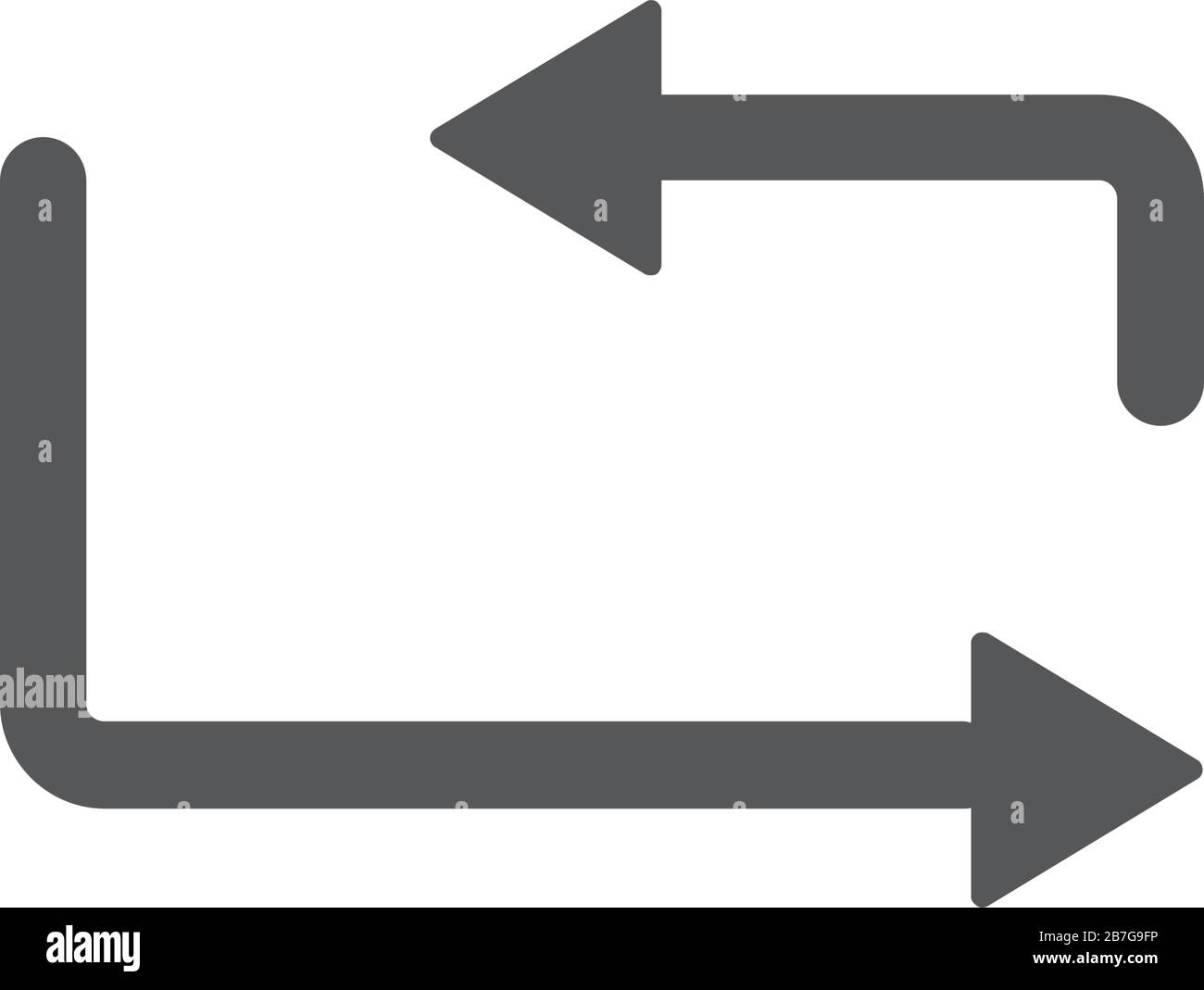 flèches de direction noires pour le transfert, la synchronisation, les données de migration. pont de trafic ou conept d'échange. conception graphique de logotype linéaire isolée sur blanc Illustration de Vecteur